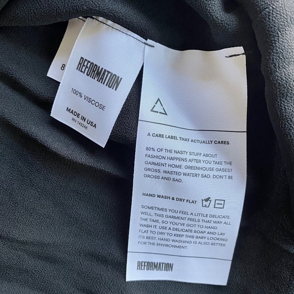 NWT Reformation Ashton Constellation black and white crepe midi dress Sz 8 - Picture 11 of 11